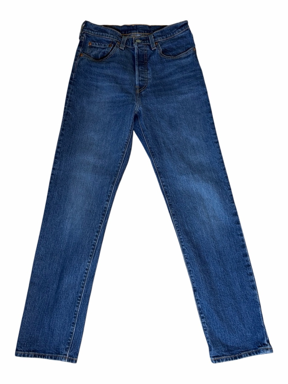 Women’s Levi's 501 Dark Blue Jeans Straight Leg Button Fly Size 26 x 29